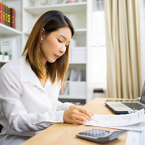 woman working