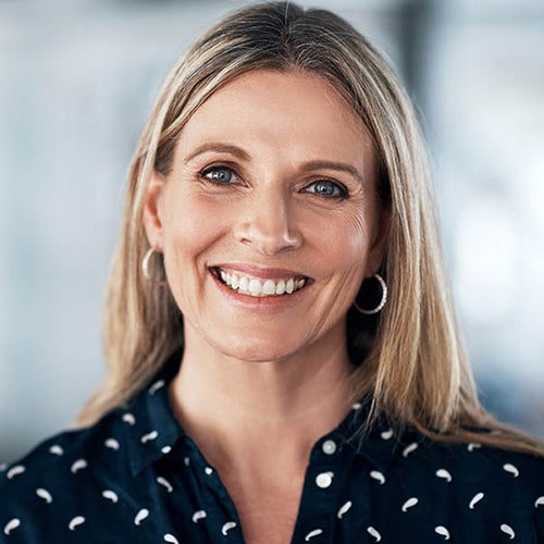 Woman smiling at camera
